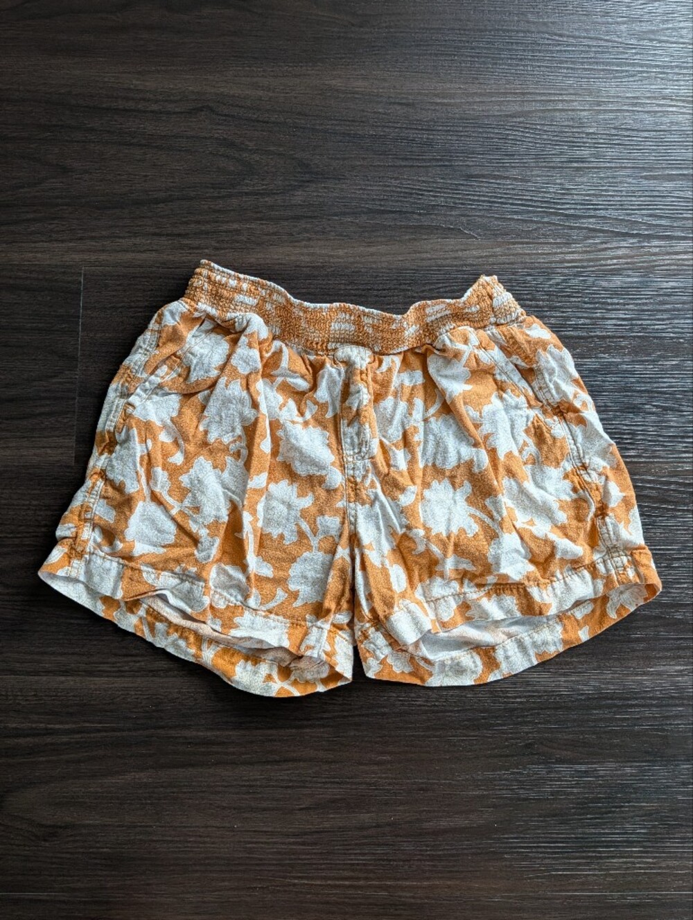 Briggs Yellow White Linen Blend 4" Inseam Shorts Boho Beach Resort Medium